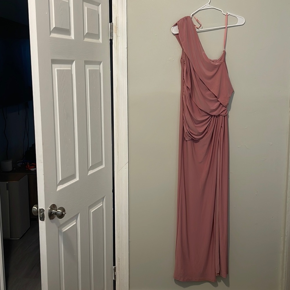 Pink One Shoulder Maxi Dress